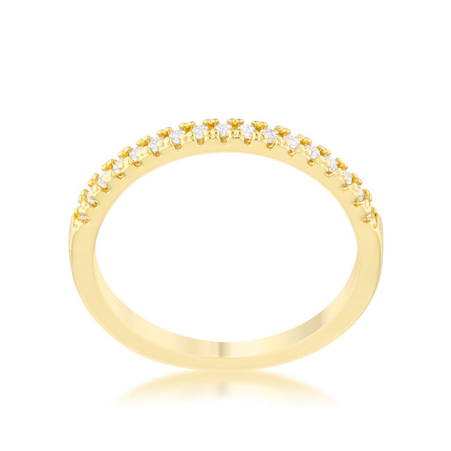 Rina 0.11ct Cubic Zirconia 14k Gold Delicate Band Ring