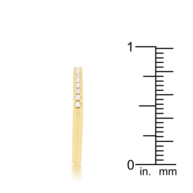 Rina 0.11ct Cubic Zirconia 14k Gold Delicate Band Ring