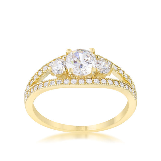 Genna 1.1ct Cubic Zirconia 14k Gold Delicate Classic Ring