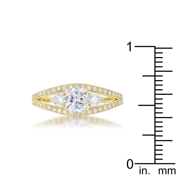 Genna 1.1ct Cubic Zirconia 14k Gold Delicate Classic Ring