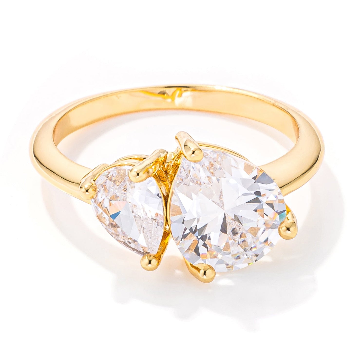 2.75ct Gold Plated Toi et Moi Cubic Zirconia Ring